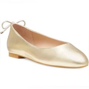 Stuart weitzman, tieback flat gold color, US 9